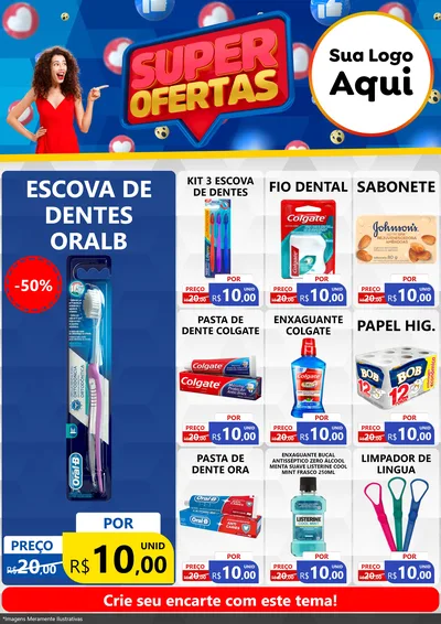 Modelo de Encarte para Encarte A4 Vertical com o tema Super Ofertas para Higiene Pessoal
