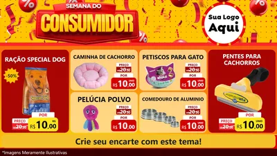 Modelo de TV para TV Horizontal com o tema Semana do Consumidor para Pet Shop