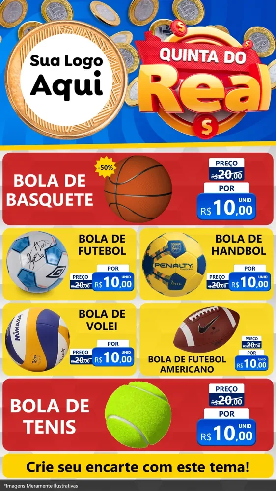 Modelo de TV para TV Vertical com o tema Quinta do Real para Artigos Esportivos