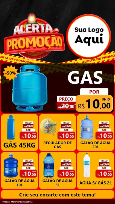 Modelo de Rede Social para Stories com o tema Alerta de Promoção para Água e gás
