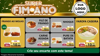 Modelo de TV para TV Horizontal com o tema Super Fim de Ano para Restaurante