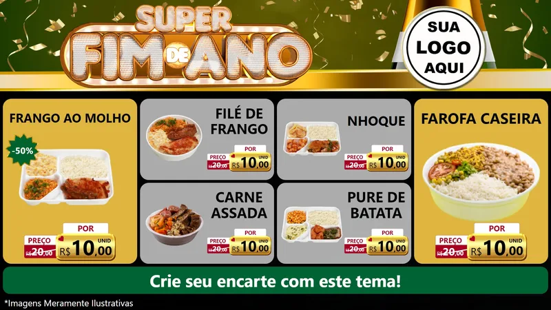 Modelo de TV para TV Horizontal com o tema Super Fim de Ano para Restaurante