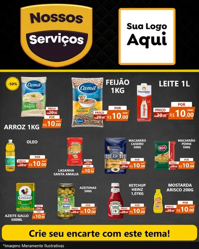Modelo de Rede Social para Feed Instagram com o tema Nossos Serviços para Supermercado