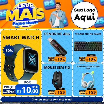 Modelo de Rede Social para Feed Facebook com o tema Leve Mais, Pague Menos para Informática