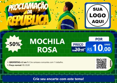 Modelo de Cartaz para Cartaz A4 Horizontal com o tema Proclamação da República para Papelaria