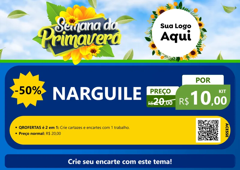 Modelo de Cartaz para Cartaz A4 Horizontal com o tema Semana da Primavera para Tabacaria