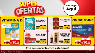Modelo de TV para TV Horizontal com o tema Super Ofertas para Farmácia