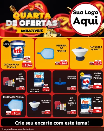 Modelo de Rede Social para Feed Instagram com o tema Quarta de Ofertas Imbatíveis para Produtos para Piscina