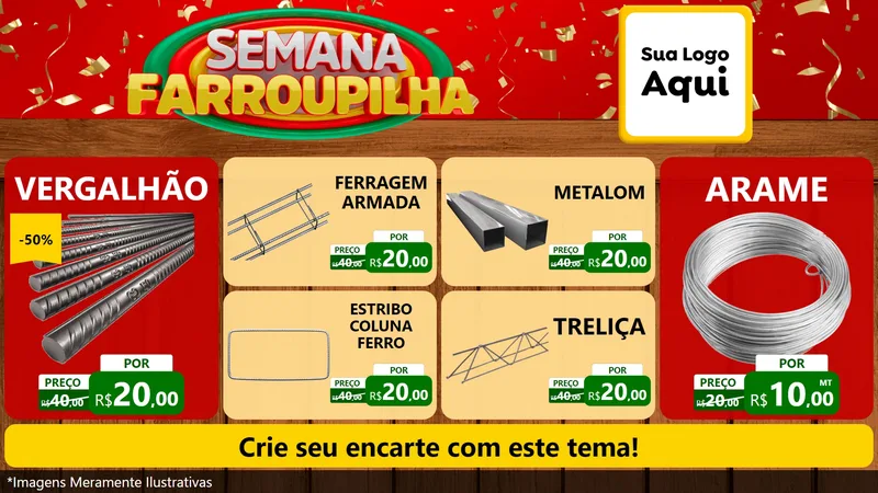Modelo de TV para TV Horizontal com o tema Semana Farroupilha para Ferragens