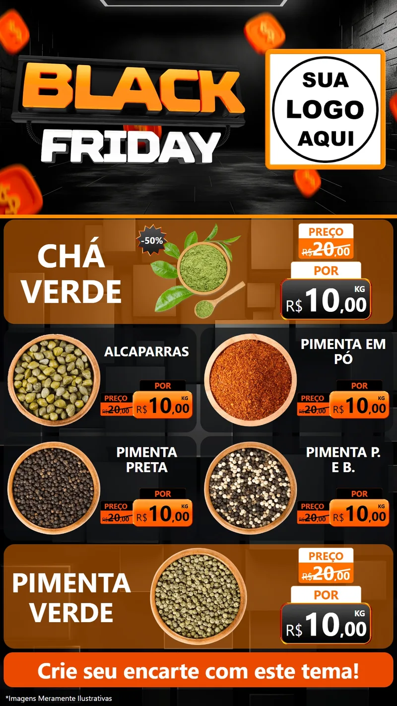 Modelo de TV para TV Vertical com o tema Black Friday para Produtos Naturais