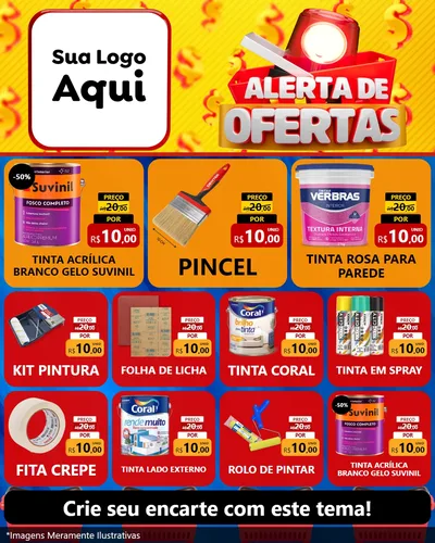 Modelo de Rede Social para Feed Instagram com o tema Alerta de Ofertas para Tintas e Ferramentas