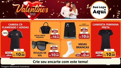 Modelo de TV para TV Horizontal com o tema Valentine's Day para Roupas e acessórios