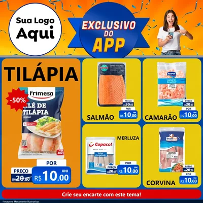 Modelo de Rede Social para Feed Facebook com o tema Exclusivo do Aplicativo para Peixaria