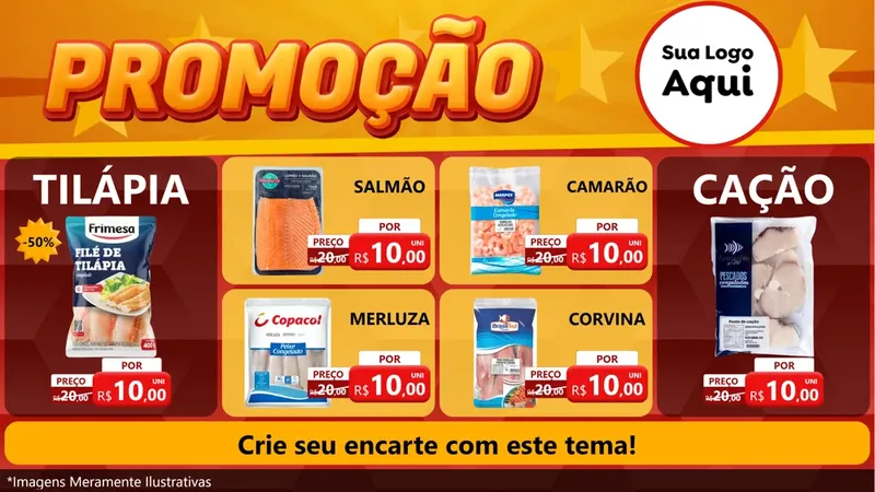 Modelo de TV para TV Horizontal com o tema Promoção para Peixaria