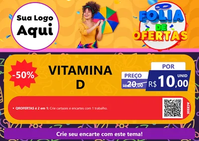 Modelo de Cartaz para Cartaz A4 Horizontal com o tema Folia de Ofertas para Farmácia
