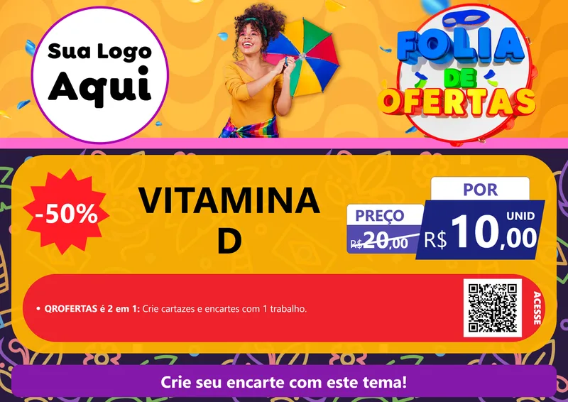 Modelo de Cartaz para Cartaz A4 Horizontal com o tema Folia de Ofertas para Farmácia