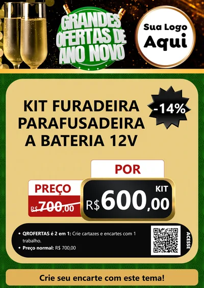 Modelo de Cartaz para Cartaz A4 Vertical com o tema Grandes Ofertas de Ano Novo para Maquinas e Ferramentas