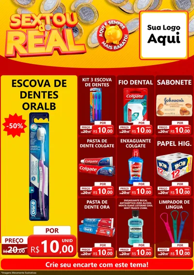 Modelo de Encarte para Encarte A4 Vertical com o tema Sextou do Real para Higiene Pessoal