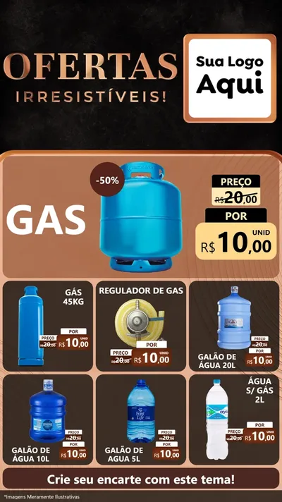 Modelo de Rede Social para Stories com o tema Ofertas Irresistíveis! para Água e gás