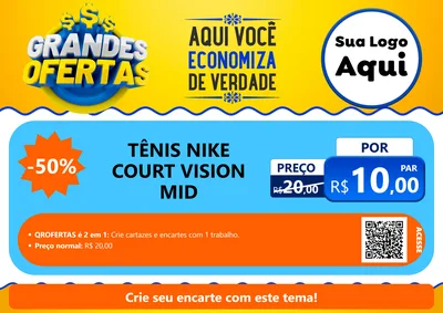 Modelo de Cartaz para Cartaz A4 Horizontal com o tema Grandes Ofertas para Calçados