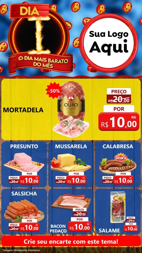 Modelo de Rede Social para Stories com o tema Dia I - O Dia Mais Barato Do Mês para Frios e Laticínios