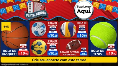 Modelo de TV para TV Horizontal com o tema Festa Junina para Artigos Esportivos