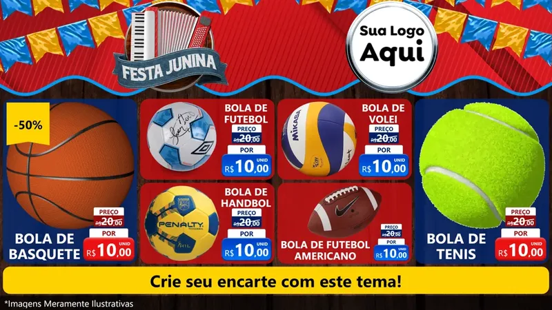 Modelo de TV para TV Horizontal com o tema Festa Junina para Artigos Esportivos