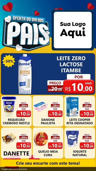 Modelo de Rede Social para Stories com o tema Oferta Do Dia Dos Pais para Frios e Laticínios
