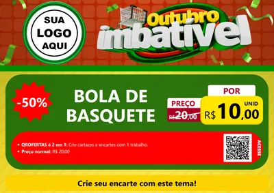 Modelo de Cartaz para Cartaz A4 Horizontal com o tema Outubro Imbatível para Artigos Esportivos