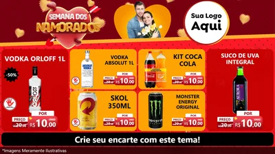 Modelo de TV para TV Horizontal com o tema Semana dos Namorados para Distribuidora de bebidas