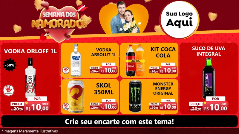 Modelo de TV para TV Horizontal com o tema Semana dos Namorados para Distribuidora de bebidas