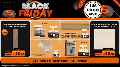 Modelo de TV para TV Horizontal com o tema Black Friday para Pisos e revestimentos