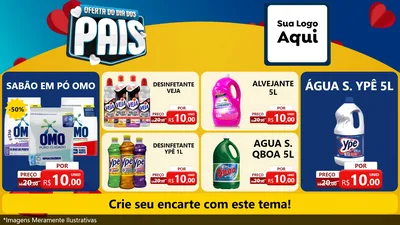 Modelo de TV para TV Horizontal com o tema Oferta Do Dia Dos Pais para Produtos de Limpeza