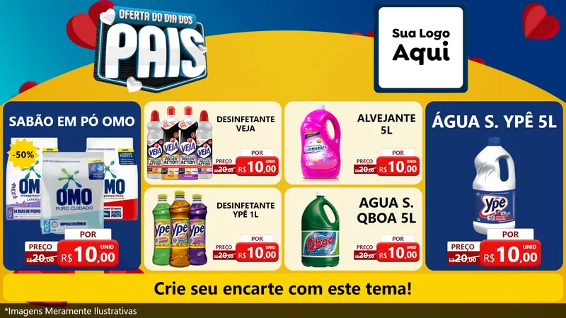 Modelo de TV para TV Horizontal com o tema Oferta Do Dia Dos Pais para Produtos de Limpeza
