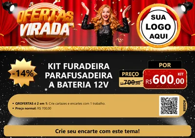 Modelo de Cartaz para Cartaz A4 Horizontal com o tema Ofertas da Virada para Maquinas e Ferramentas