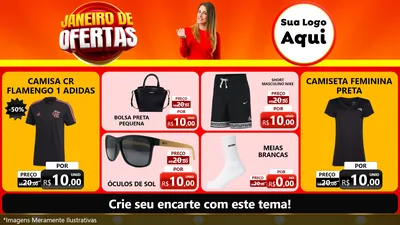 Modelo de TV para TV Horizontal com o tema Janeiro de Ofertas para Roupas e acessórios