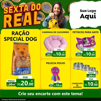 Modelo de Rede Social para Feed Facebook com o tema Sexta do Real para Pet Shop