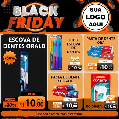 Modelo de Rede Social para Feed Facebook com o tema Black Friday para Higiene Pessoal