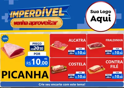 Modelo de Encarte para Encarte A4 Horizontal com o tema Imperdível para Açougue