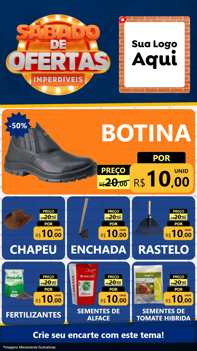 Modelo de Rede Social para Stories com o tema Sábado de Ofertas Imperdíveis para Agropecuária