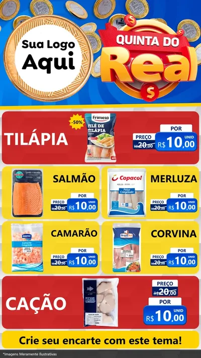Modelo de TV para TV Vertical com o tema Quinta do Real para Peixaria