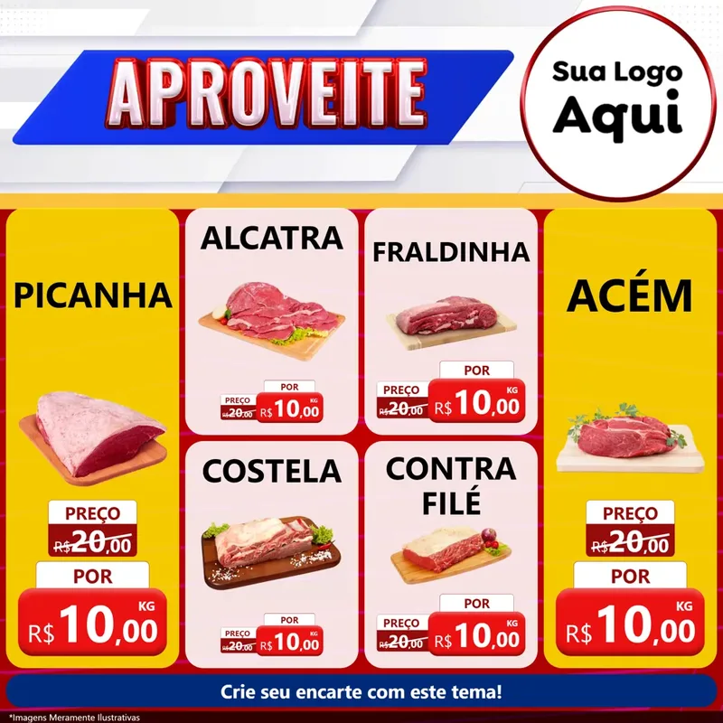 Modelo de Rede Social para Feed Facebook com o tema Aproveite para Açougue