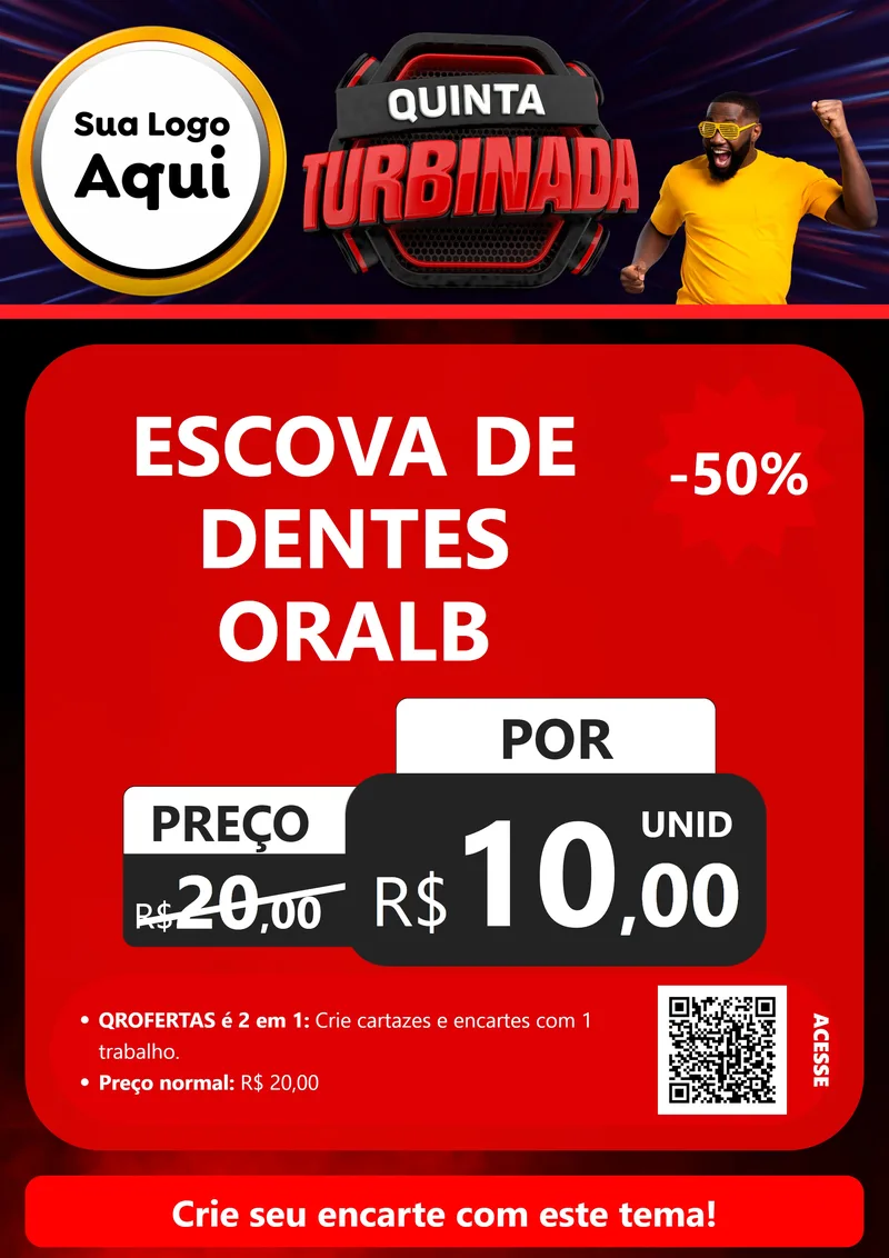 Modelo de Cartaz para Cartaz A4 Vertical com o tema Quinta Turbinada para Higiene Pessoal