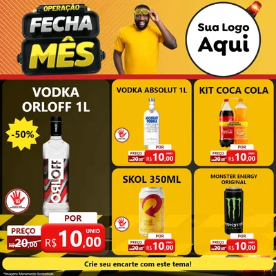 Modelo de Rede Social para Feed Facebook com o tema Operação Fecha Mês para Distribuidora de bebidas