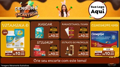 Modelo de TV para TV Horizontal com o tema Cenoura Encantada - Páscoa para Farmácia