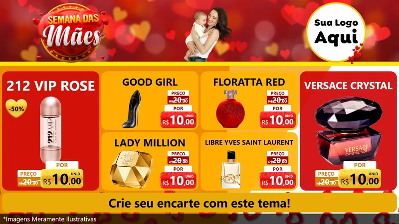 Modelo de TV para TV Horizontal com o tema Semana das Mães para Perfumes