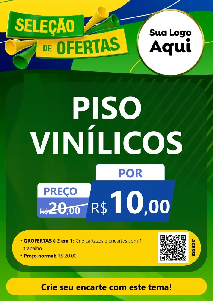 Modelo de Cartaz para Cartaz A4 Vertical com o tema Seleção de Ofertas - Copa para Material para Construção