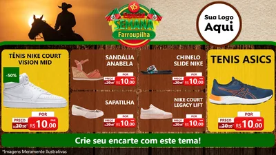 Modelo de TV para TV Horizontal com o tema Especial Semana Farroupilha para Calçados