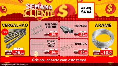 Modelo de TV para TV Horizontal com o tema Semana do Cliente para Ferragens