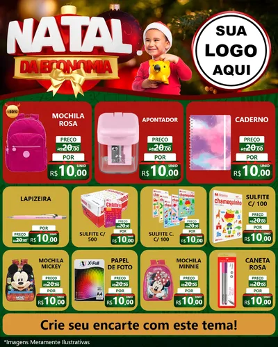 Modelo de Rede Social para Feed Instagram com o tema Natal da Economia para Papelaria
